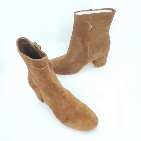 Toms Shoes - Tom's Womens evie Suede bootie cognac Zip up